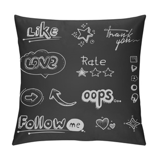 Personality  Hand Drawn Set Of Speech Bubbles With Dialog Words Pillow Covers