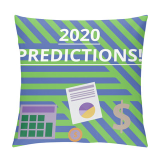 Personality  Word Writing Text 2020 Predictions. Business Concept For Statement About What You Think Will Happen In Future Computing Dollar Investment In Gold And Presenting Data Thru Pie Chart Graph. Pillow Covers