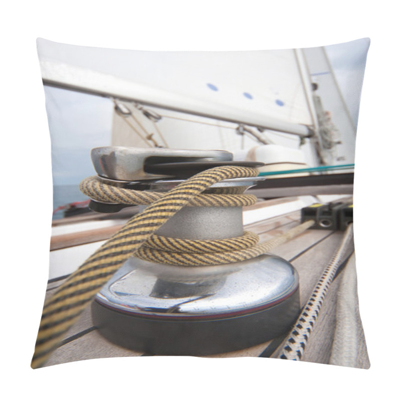 Personality  Winch With Rope On Sailing Boat Pillow Covers