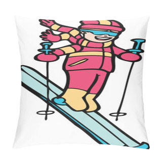 Personality  Skiing Off Cliff Pillow Covers