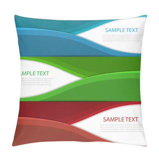Personality  Collection Banners Modern Wave Design, Colorful Background. Pillow Covers