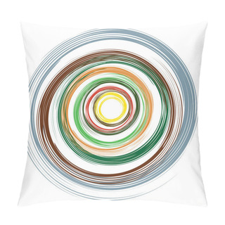 Personality  Concentric Circles Rings. Spiral, Swirl, Twirl Element. Volute, Helix. Pillow Covers