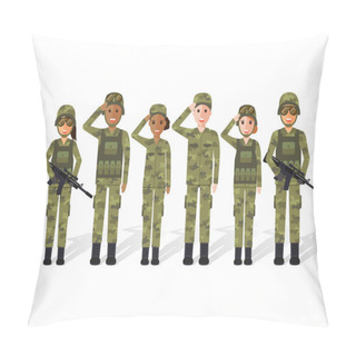 Personality  Military People, Man An Woman Soldiers Pillow Covers