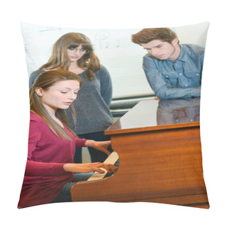 Personality  Piano Lessons At A Music School Pillow Covers