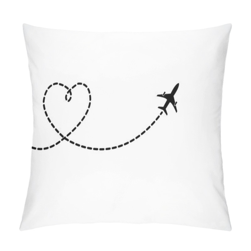 Personality  A Airplane flying in the dark red sky leaving behind a love shaped smoke trail pillow covers