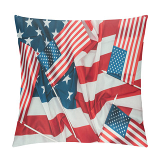 Personality  Close Up View Of Arranged American Flags, Presidents Day Concept Pillow Covers
