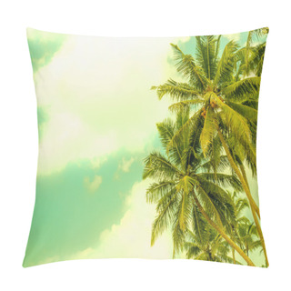 Personality  Ssandy Beach With Coconut Palm Pillow Covers