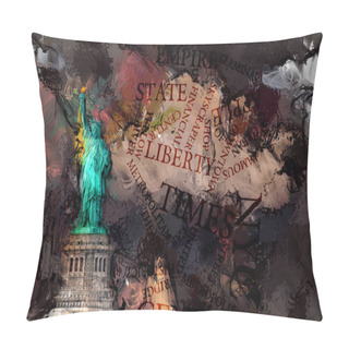 Personality  Abstract Painting. Liberty Statue. 3D Rendering Pillow Covers