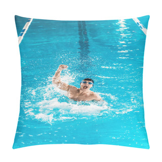 Personality  Excited Swimmer Making Splash Pillow Covers