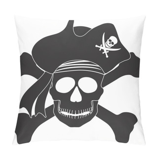 Personality  Pirate Skull Black White Illustration Pillow Covers