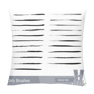 Personality  Set Of Dirty Grunge Brushes Pillow Covers