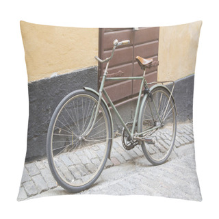 Personality  Old Bike In Old Town; Stockholm Pillow Covers