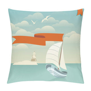 Personality  Vintage Seaside View Poster.  Pillow Covers