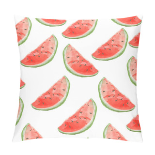 Personality  Seamless Pattern Of Watermelon Slices Isolated On White Background Pillow Covers