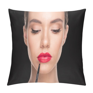 Personality  Woman Applying Makeup Pillow Covers