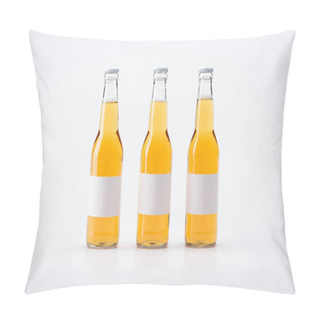 Personality  Bottles Of Beer With Blank Labels On White Background Pillow Covers
