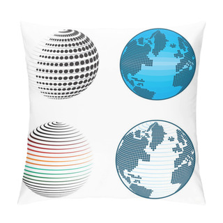 Personality  Abstract Globe Icons And Symbols Pillow Covers