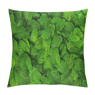 Personality  Mint Leaves Background. Pillow Covers