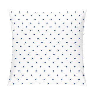 Personality  Seamless Vector Pattern With Sailor Navy Blue Polka Dots Isolated On White Background. Pillow Covers