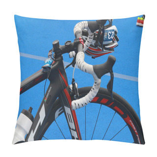 Personality  Close-up Of A Ports Bicycle Prepared For Triathlon Pillow Covers