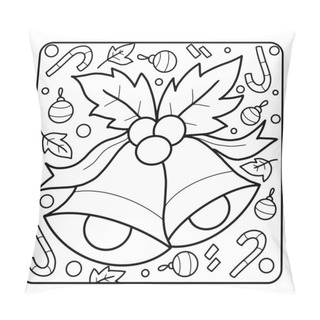 Personality  Christmas Coloring Page For Kids. Download This Cute And Adorable Christmas Coloring Page With Decorations. Happy, Cheerful Holiday-themed.  Pillow Covers