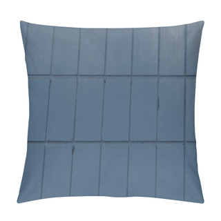Personality  Dark Blue Old Wall With Painted Bricks, Full Frame Background  Pillow Covers