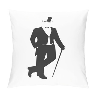 Personality  Silhouette Of A Gentleman In A Tuxedo Pillow Covers