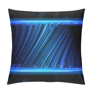 Personality  Disco Abstract Blue Waves On Black Background Pillow Covers