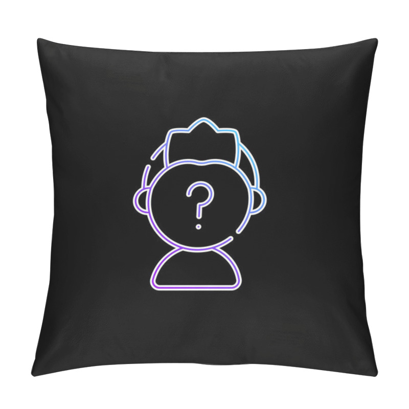 Personality  Anonymous Blue Gradient Vector Icon Pillow Covers