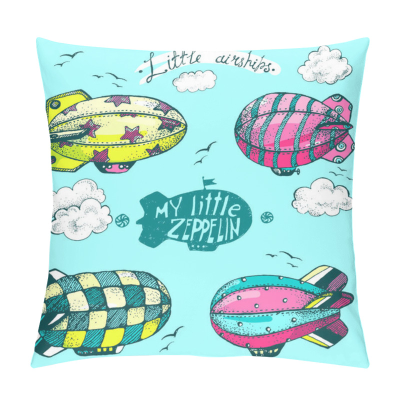 Personality  cute little airships set pillow covers