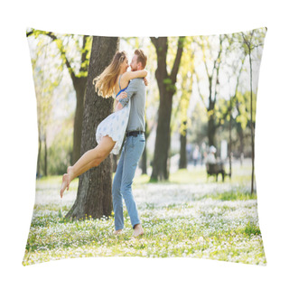 Personality  Couple Having Fun In The Park  Pillow Covers