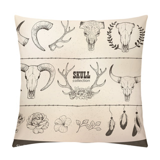 Personality  Cow Skull Collection Pillow Covers