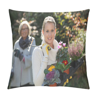 Personality  Old And Young Women Gardening Pillow Covers