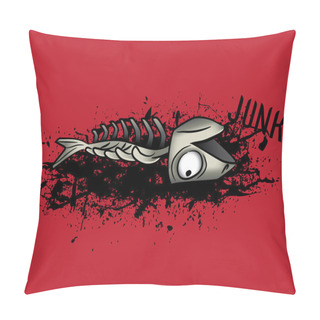 Personality  Dead Fish Animal Vertebrae Spine Bones Vector Illustration Pillow Covers