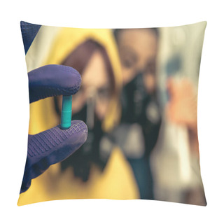 Personality  Women Chemists At Scientific Laboratory With Drugs Pillow Covers