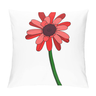 Personality  Vector Gerbera Floral Botanical Flower. Black And White Engraved Pillow Covers