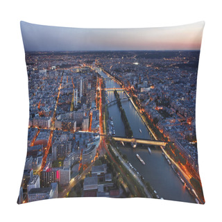 Personality  Aerial View Of Paris At The Sunset Pillow Covers