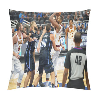 Personality  Orlando Magic Host The Cleveland Cavaliers At The Amway Center During Their Season Opening Game In Orlando, Florida Pillow Covers