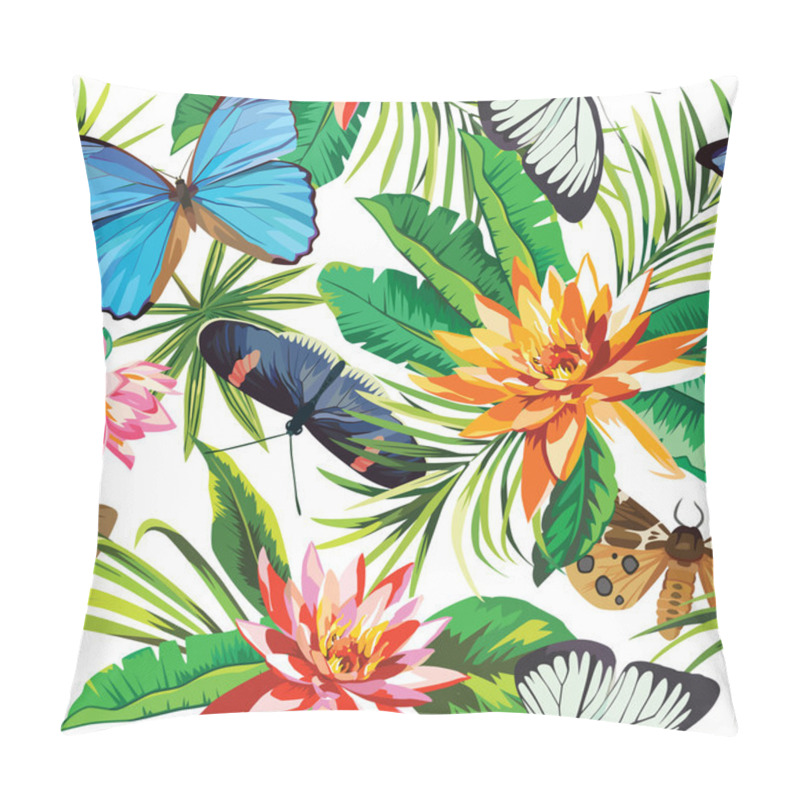 Personality  Tropical flowers and butterflies pattern pillow covers
