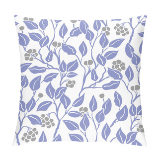 Personality Vector Seamless Floral Pattern. Art Deco Vintage Pattern With Blueleaves. Hand Drawn Floral Texture, Decorative Flowers, Coloring Book Pillow Covers