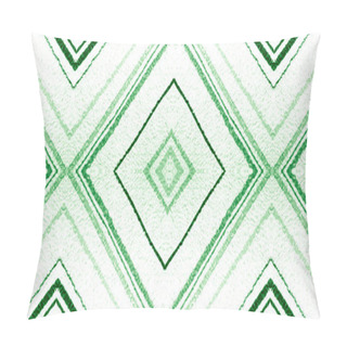 Personality  Ethnic Diamond. Watercolour Zigzags Background.  Pillow Covers