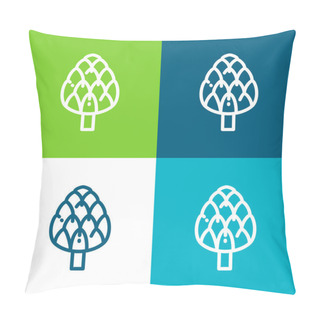 Personality  Artichoke Flat Four Color Minimal Icon Set Pillow Covers