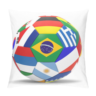 Personality  3D Render Of Football With Flags Pillow Covers