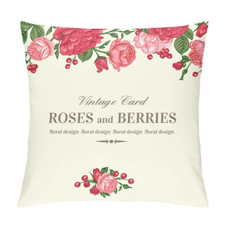 Personality  Invitation With Pink And Red Roses. Pillow Covers