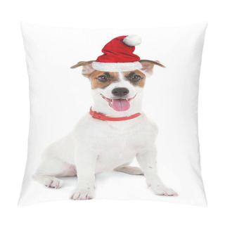 Personality  Puppy In Santa Hat Pillow Covers