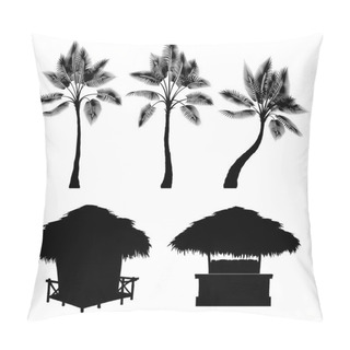 Personality  Tropical Bungalow And Palm Pillow Covers