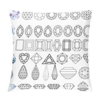 Personality  Cut Precious Gem Stones Set Of Forms Pillow Covers