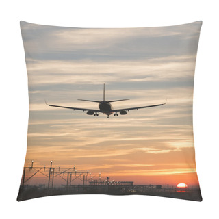 Personality  Passenger Plane In Barcelona Pillow Covers