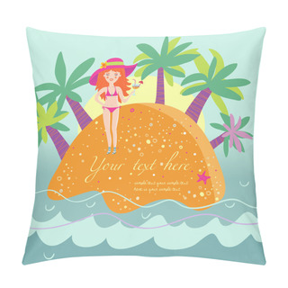Personality  Cartoon Tropical Island Pillow Covers