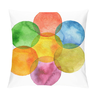 Personality  Watercolor Circle Painted Background Pillow Covers